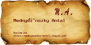 Mednyánszky Antal névjegykártya